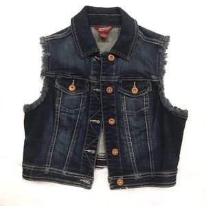 Cropped jean vest